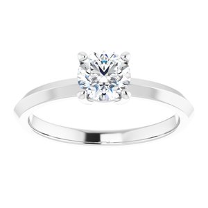 14K X1 White Gold 5.5 mm Round Ring Mounting – image 5