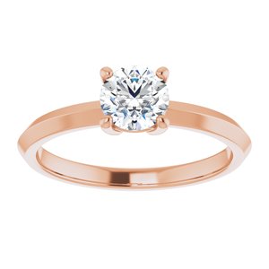 14K Rose Gold 5.5 mm Round Ring Mounting – image 5