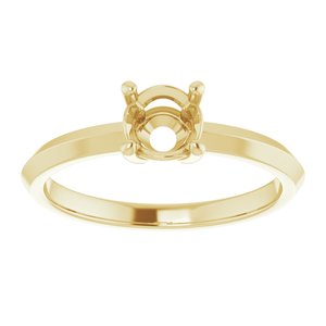 14K Yellow Gold 5.5 mm Round Ring Mounting – image 6