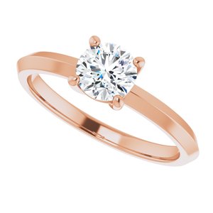 14K Rose Gold 5.5 mm Round Ring Mounting – image 8