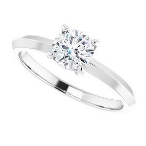 14K X1 White Gold 5.5 mm Round Ring Mounting – image 8