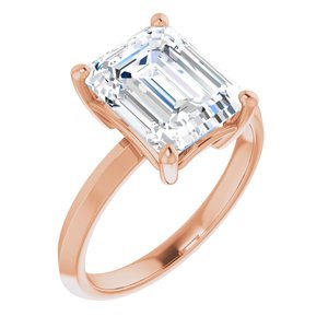 10K Rose Gold 10x8 mm Emerald Ring Mounting