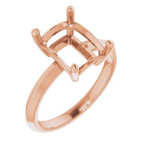 14K Rose Gold 10x8 mm Emerald Ring Mounting – image 2