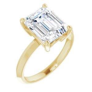 10K Yellow Gold 10x8 mm Emerald Ring Mounting