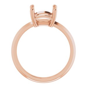 10K Rose Gold 10x8 mm Emerald Ring Mounting – image 4