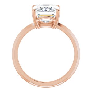 10K Rose Gold 10x8 mm Emerald Ring Mounting – image 3