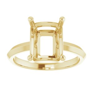 18K Yellow Gold 10x8 mm Emerald Ring Mounting – image 6