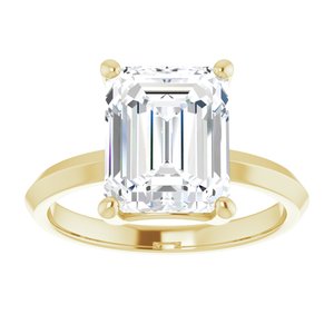 18K Yellow Gold 10x8 mm Emerald Ring Mounting – image 5