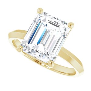 14K Yellow Gold 10x8 mm Emerald Ring Mounting – image 8