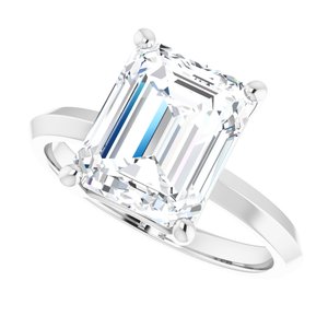 Sterling Silver 10x8 mm Emerald Ring Mounting – image 8