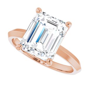 18K Rose Gold 10x8 mm Emerald Ring Mounting – image 8