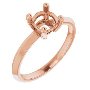 14K Rose Gold 6 mm Cushion Ring Mounting – image 2