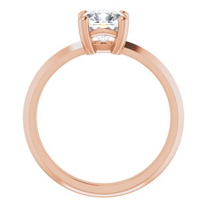 14K Rose Gold 6 mm Cushion Ring Mounting – image 3