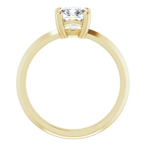 18K Yellow Gold 6 mm Cushion Ring Mounting – image 3