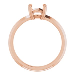 14K Rose Gold 6 mm Cushion Ring Mounting – image 4