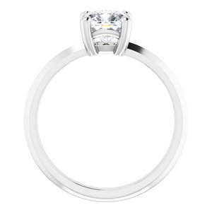 14K White Gold 6 mm Cushion Ring Mounting – image 3