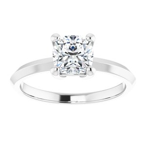 Sterling Silver 6 mm Cushion Ring Mounting – image 5