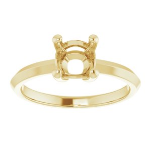 18K Yellow Gold 6 mm Cushion Ring Mounting – image 6