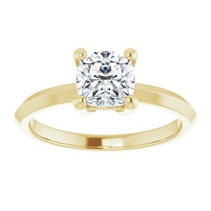 18K Yellow Gold 6 mm Cushion Ring Mounting – image 5