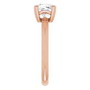 14K Rose Gold 6 mm Cushion Ring Mounting – image 7