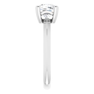 18K White Gold 6 mm Cushion Ring Mounting – image 7