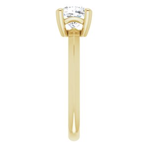 14K Yellow Gold 6 mm Cushion Ring Mounting – image 7