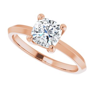 14K Rose Gold 6 mm Cushion Ring Mounting – image 8