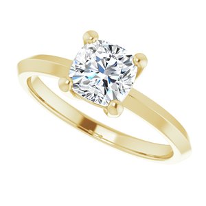18K Yellow Gold 6 mm Cushion Ring Mounting – image 8