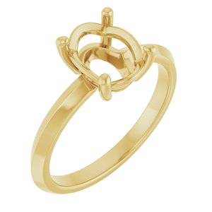 18K Yellow Gold 9x7 mm Oval Ring Mounting – image 2