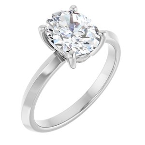 18K White Gold 9x7 mm Oval Ring Mounting