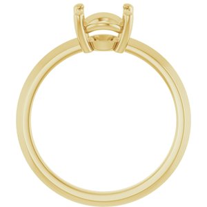 18K Yellow Gold 9x7 mm Oval Ring Mounting – image 4