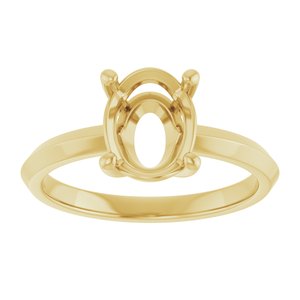 18K Yellow Gold 9x7 mm Oval Ring Mounting – image 6
