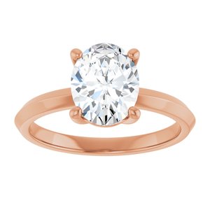 18K Rose Gold 9x7 mm Oval Ring Mounting – image 5