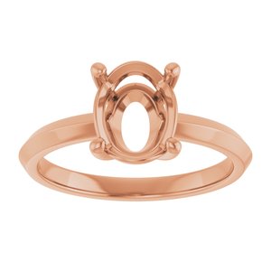 10K Rose Gold 9x7 mm Oval Ring Mounting – image 6