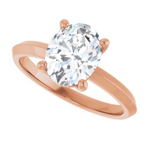 18K Rose Gold 9x7 mm Oval Ring Mounting – image 8