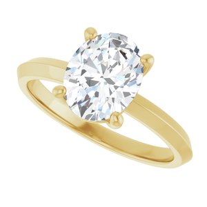 14K Yellow Gold 9x7 mm Oval Ring Mounting – image 8
