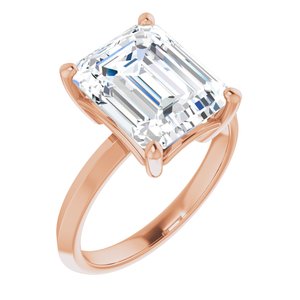 10K Rose Gold 11x9 mm Emerald Ring Mounting