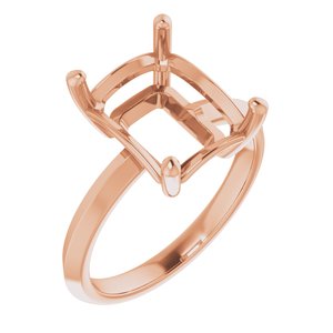 18K Rose Gold 11x9 mm Emerald Ring Mounting – image 2