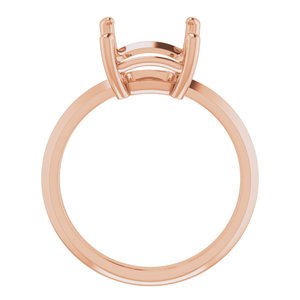 10K Rose Gold 11x9 mm Emerald Ring Mounting – image 4