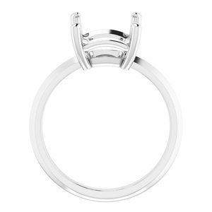14K White Gold 11x9 mm Emerald Ring Mounting – image 4