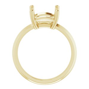 14K Yellow Gold 11x9 mm Emerald Ring Mounting – image 4