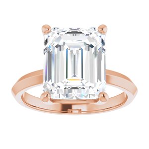 10K Rose Gold 11x9 mm Emerald Ring Mounting – image 5