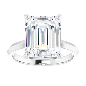 Platinum 11x9 mm Emerald Ring Mounting – image 5