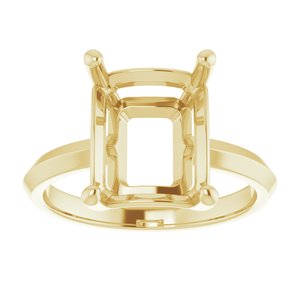 10K Yellow Gold 11x9 mm Emerald Ring Mounting – image 6