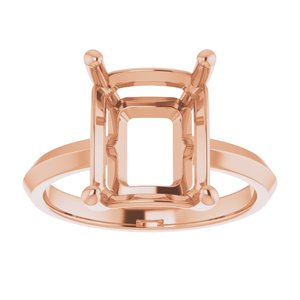 18K Rose Gold 11x9 mm Emerald Ring Mounting – image 6