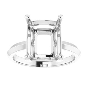 Continuum Sterling Silver 11x9 mm Emerald Ring Mounting – image 6