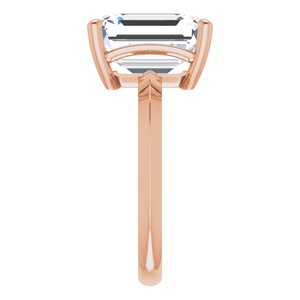 10K Rose Gold 11x9 mm Emerald Ring Mounting – image 7