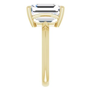 14K Yellow Gold 11x9 mm Emerald Ring Mounting – image 7