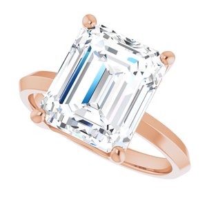 10K Rose Gold 11x9 mm Emerald Ring Mounting – image 8