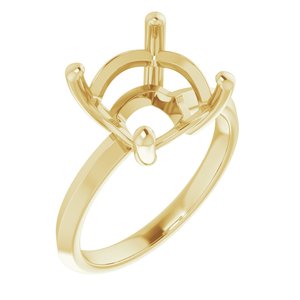 14K Yellow Gold 10 mm Cushion Ring Mounting – image 2